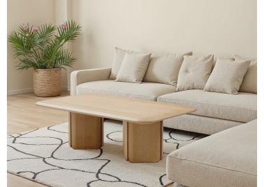 שולחן סלון 120 ס"מ פורניר אלון בגוון טבעי דגם ספרינג