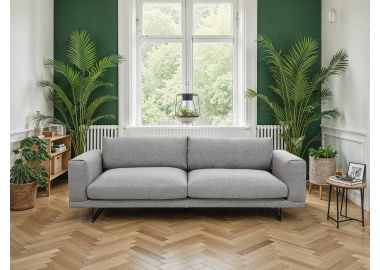 ספה תלת מושבית 230 ס"מ בד בגוון אפור דגם נלסון