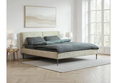 מיטה זוגית 200*160 בד בגוון בז' ד'גם מדיסון 