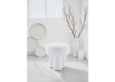 הדום בד עגול קוטר 43 ס"מ גוון בז' דגם קליף