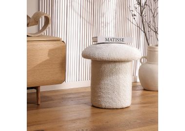 הדום בד עגול קוטר 43 ס"מ גוון בז' דגם מאשי