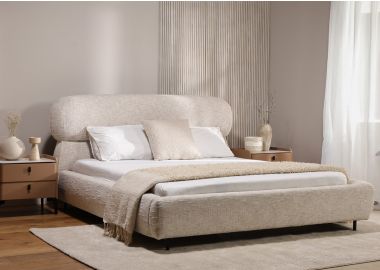 מיטה זוגית 200*160 בד בגוון פשתן דגם מרקינה