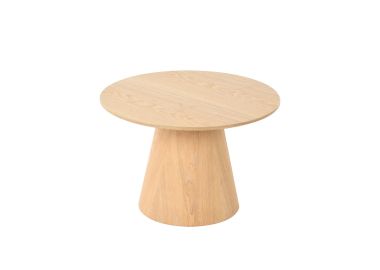 שולחן סלון עגול 60 ס"מ פורניר אש בגוון טבעי דגם ג'רי