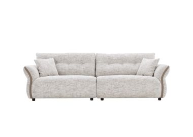 ספה תלת מושבית 255 ס"מ בד בגוון אבן דגם קלינטון