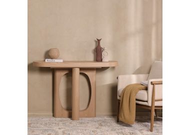 קונסולה 35*120 פורניר אלון בגוון טבעי דגם אליזבת