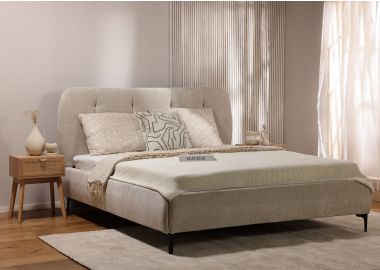 מיטה זוגית 200*160 בד בגוון שמפניה דגם קאלמה