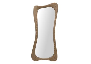 מראה עם מסגרת מרובעת פורניר אלון בגוון טבעי 180*80