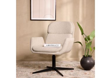 כורסא מסתובבת בד בגוון בז' דגם קלרה