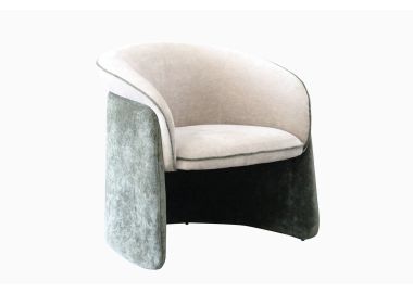 כורסא בד בגוון בז' משולבת ירוק דגם אלורה