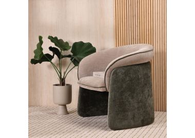 כורסא בד בגוון בז' משולבת ירוק דגם אלורה