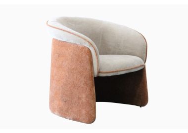 כורסא בד בגוון בז' משולבת חום דגם אלורה