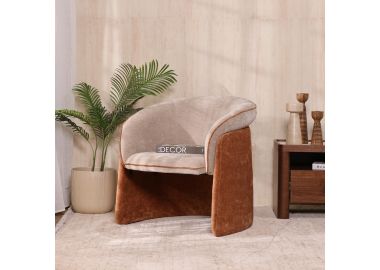 כורסא בד בגוון בז' משולבת חום דגם אלורה