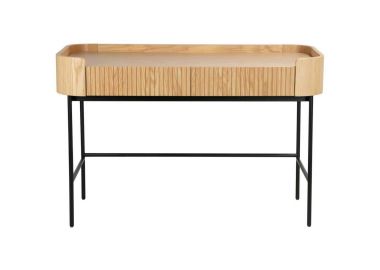 שולחן עבודה 120 ס"מ פורניר אלון טבעי משולב 2 מגירות דגם ריו