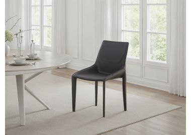 כסא דמוי עור שחור דגם לאונרדו