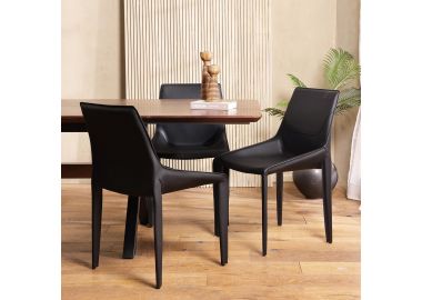 כסא דמוי עור שחור דגם לאונרדו