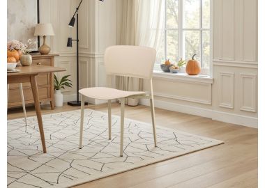 כסא אוכל דמוי עור בז' דגם סאליבן