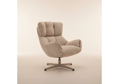 כורסא מסתובבת בד בגוון בז' דגם לאנסי