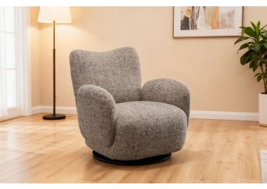 כורסא מסתובבת בד בגוון חום דגם הנרי