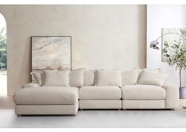 ספה פינתית 336 ס"מ שמאל בד בגוון בז' דגם פאלטון