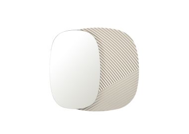 מראה עם מסגרת MDF רחבה בגוון בז' 85*80