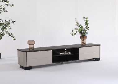 מזנון 200 ס"מ פורניר אלון בגוון שחור משולב אפור דגם פרנקלין