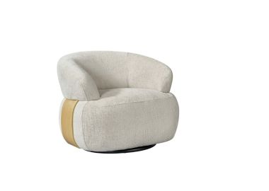 כורסא מסתובבת בד בגוון שמפניה דגם קיטו