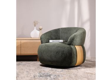 כורסא מסתובבת בד בגוון ירוק דגם קיטו