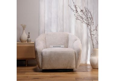 כורסא מסתובבת בד בגוון שמפניה דגם סיאטל