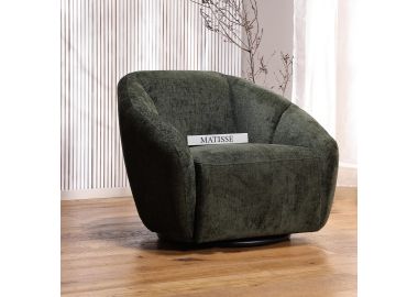 כורסא מסתובבת בד בגוון ירוק דגם סיאטל