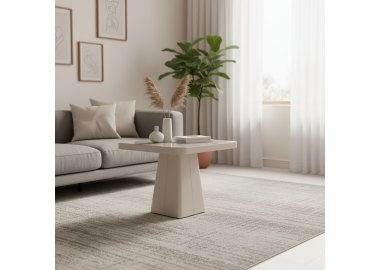 שולחן סלון 60*60 זכוכית משולבת מתכת בגוון אפור דגם פוארטו 