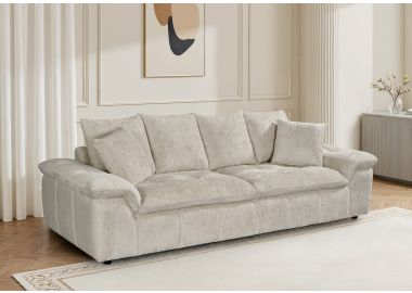 ספה תלת מושבית 260 ס"מ בד בגוון שמפניה דגם קופה קבנה