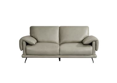 ספה תלת מושבית 220 ס"מ עור בגוון אפור דגם קנזו