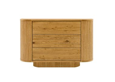 שידה 120 ס"מ 3 מגירות פורניר אלון בגוון טבעי דגם מגנום