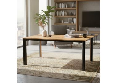 שולחן אוכל נפתח 180 ס"מ פורניר אלון בגוון טבעי דגם אימפלה