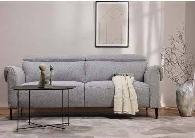 ספה דו מושבית 200 ס"מ בד בגוון אפור דגם שרלוט