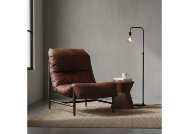 כורסא עור בגוון חום דגם אוקלהומה