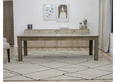 שולחן אוכל 240 ס"מ פורניר אשא בגוון חום דגם סטנגה