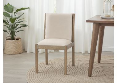 כסא פינת אוכל בד בגוון אבן דגם ניקו