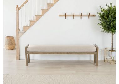 ספסל 180 ס"מ בד בגוון אבן דגם ניקו