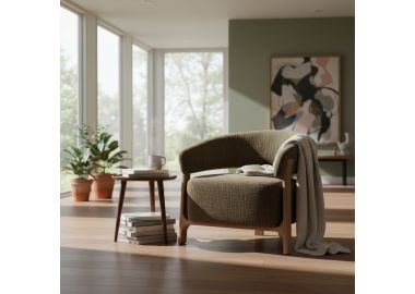 כורסא בד בגוון חום-ירוק דגם סאני