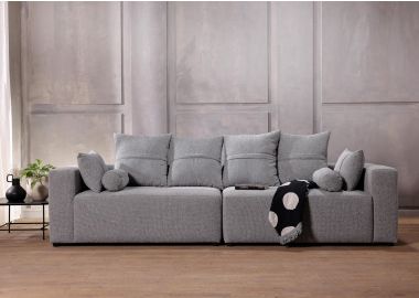 ספת רביצה תלת מושבית 280 ס"מ בד בגוון אפור כחול דגם פיקולו