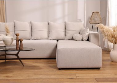 ספת רביצה פינתית ימין 200*300 ס"מ בד בז' דגם פיקולו