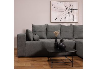 ספת רביצה פינתית ימין 180*260 ס"מ בד אפור כהה דגם פיקולו