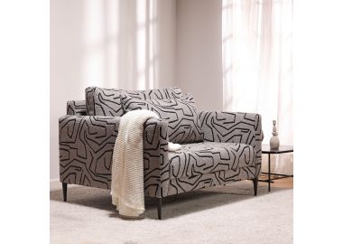 כורסא בד בגוון אפור/שחור דגם נורי