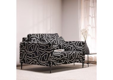 כורסא בד בגוון שחור/לבן דגם נורי