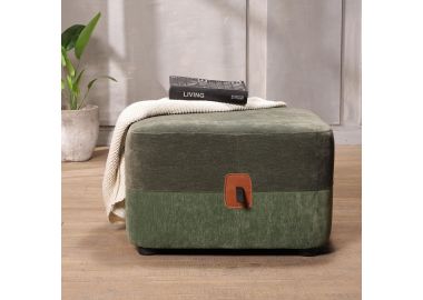 הדום בד 60*60 גוון ירוק כהה וירוק בהיר דגם הנרי