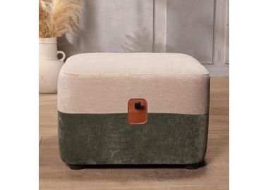 הדום בד 60*60 גוון בז' וירוק כהה דגם הנרי