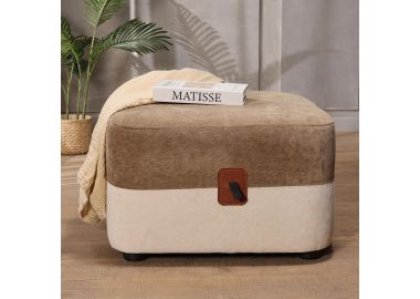 הדום בד 60*60 גוון חום וקרם דגם הנרי