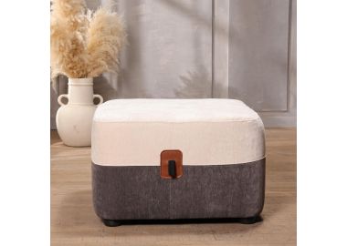 הדום בד 60*60 גוון קרם ואפור דגם הנרי