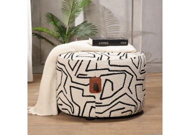 הדום בד עגול 60 ס"מ גוון קרם דגם לילו